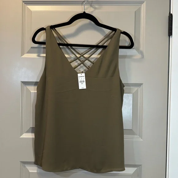 Express Olive Green Criss-Cross Tank Top, Women’s S - NWT - Picture 2 of 5